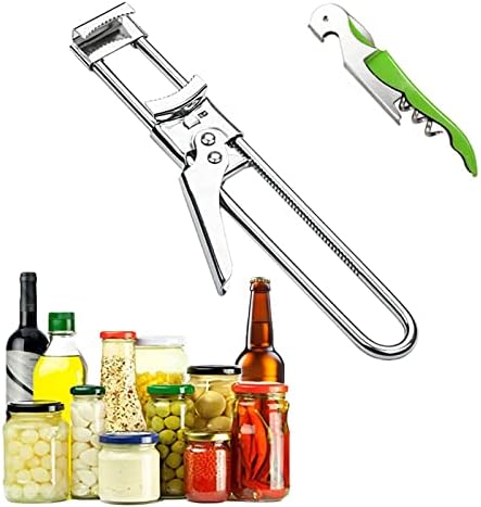 Warncode Jar Opener,1/2PCS Adjustable jar opener stainless steel,Adjustable Multifunctional Stainless Steel Can Opener,Manual Jar Bottle Opener Kitchen Accessories (1PCS)