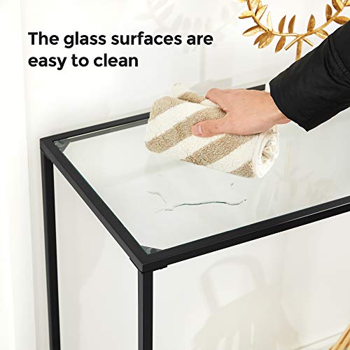 Vasagle 39.4 Inches Console Table, Tempered Glass Sofa Table, Modern Entryway Table, Metal Frame, Easy To Assemble, Adjustable Feet, For Living Room, Hallway, Black Ulgt026B01 #TOP5