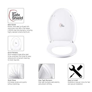 Kohler Patio/Atila 10614IN-0 Quiet-Close Plastic Toilet Seat And Cover (White)