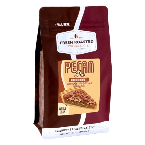 Fresh Roasted Coffee, Pecan Pie Flavored Whole Bean Coffee, Medium Roast, Kosher, 12 oz