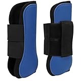 WIHFHGZ Pferde Transportgamaschen, PU Shell Neopren Beine Schutz, Blau Für Vorderbeine 1 Paar - Strapazierfähig Und Einfach Zu Reinigen, Optimal Für Reitsport Und Pferdetraining (Blaue Vorderbeine M)