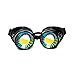 GloFX Black Padded Kaleidoscope Goggles - Wormhole Lens - Adjustable Strap - EDM Rave 3d Prism Rainbow Cyber Welding Steampunk Cyborg Portal Real Glass Crystals Diffraction Style
