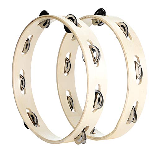 Musfunny Tambourine Ring For Adults 10 Inch Hand Held Drum With Metal Jingles Bells Percussion Instrument Gifts For Musical Education Party Church Ktv (10 Inch Ring) #TOP5
