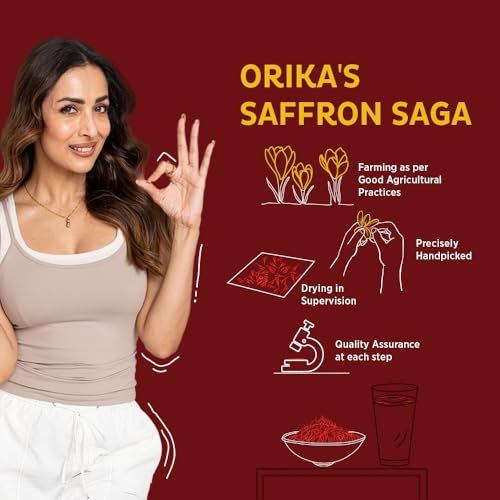 Image of Orika Kashmiri Pampore Saffron /Kesar - 0.5g | Authentic Flavor, Natural & Pure Saffron for Cooking, Baking, & Wellness