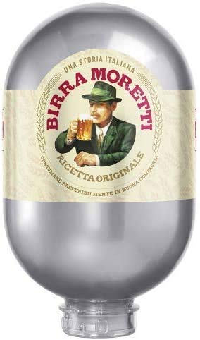 Birra Moretti 8 Litre Blade Draught Keg Refil - With 2 Moretti Pint Glasses