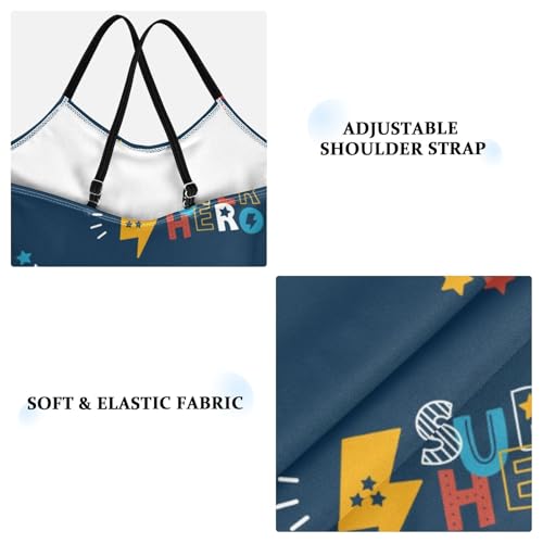 susiyo Girls One Piece Swimsuits Superhero Word Bathing Suit Quick Dry Beach Swimwear for Toddler Girl 3-10T3