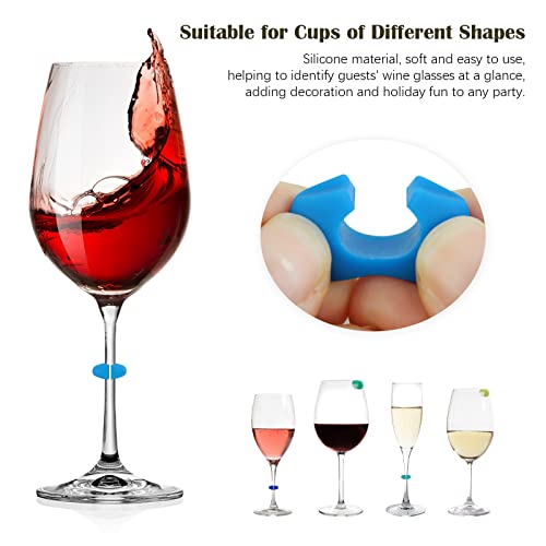 Miniatura 2 de Jophek 36 Piezas Vistoso Marcadores De Copas De Vino, Adornos De Copa De Vino De Silicona, Identificador De Copa De Vino Per Bicchiere Da Champagne, Bicchiere Da Cocktail, Bicchiere Da Martini