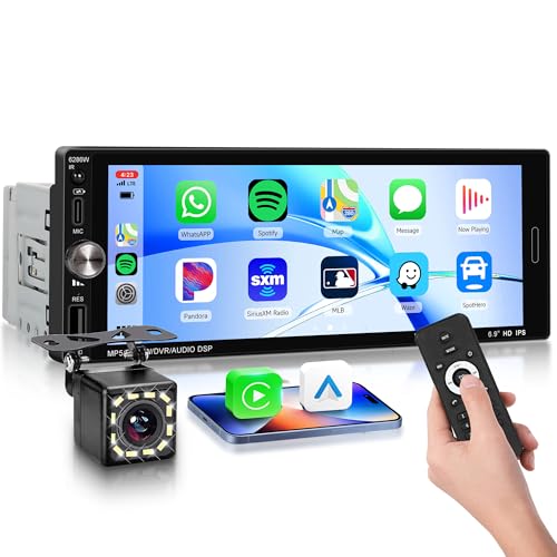 Rimoody Autoradio 1 Din Carplay Android Auto Wireless, 6.9'' IPS
