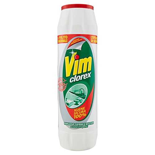 Vim Clorex - Desinfectante de ambiente, desinfectante superficies, elimina gérmenes y bacterias, acción blanqueante, elimina la suciedad más oxidada, con cloro, en polvo, 850 g