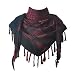 Explore Land 100% Cotton Military Shemagh Tactical Desert Keffiyeh Scarf Wrap (Black and Red)