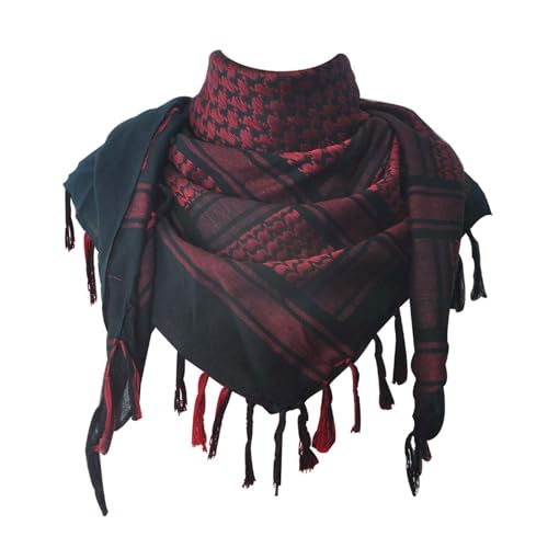 Image of Explore Land Cotton Shemagh Keffiyeh Tactical Desert Scarf Neck Head Wrap with Tassel for Men Women