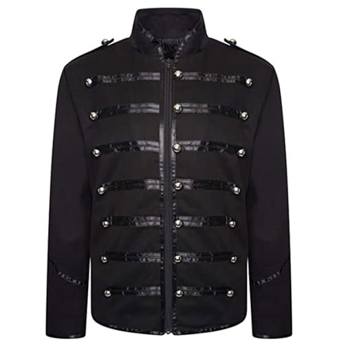 Steampunk Punk Veste Gothique Militaire Officier Parade Hussar Napoleonic Military Drummer Défilé Veste Emo Punk Napoleon Militaire Officier Parade Veste...