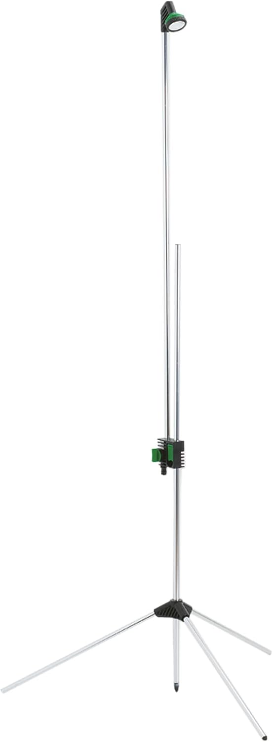 Amig - Garden Shower | With Tripod And Adjustable Height | 1.35 to 2.35 m | Adjustable Water Flow | Spray Head | Ideal For Pools Or Patios | Pistachio Green