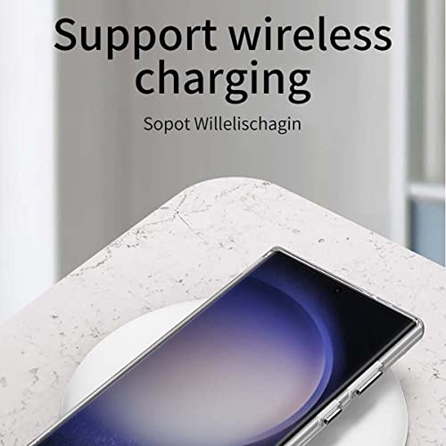 para Samsung Galaxy S23/S23Plus/S23Ultra Estojo,Limpar a tampa traseira Concha fina com punho Pára-c