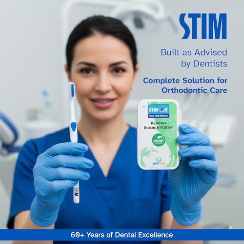 Image of STIM Ortho MB Toothbrush Combo for Braces Care | Supersoft Bristles for Orthodontic Cleaning | Includes Wax Strip for Braces Irritation Relief