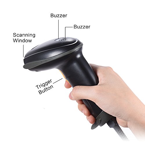 USB Wired Scanner Leitor Handheld 1D Barcode código de barras para o Armazém Supermercado Biblioteca