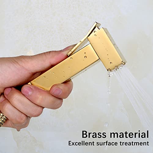 Toilet Bidet Sprayer Hand Held Douche Kit Shiny Gold Bathroom Cleaner Shower Color D E — view 6