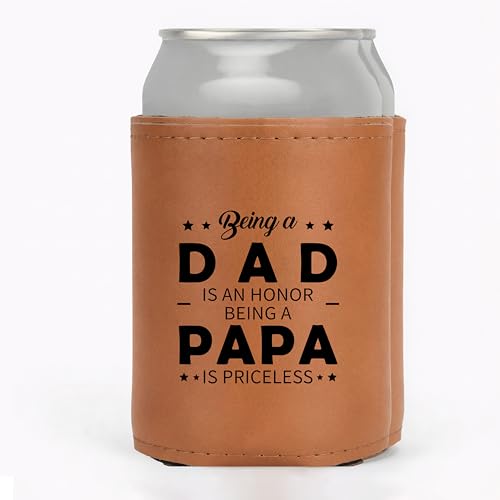 Fathers Day Birthday Gifts For Dad Father From Wife Daughter Son, Being A Papa Beer Can Coozie, Cans Holder Present For Husband, Cozy Bottle Sleeve Accessories, A28