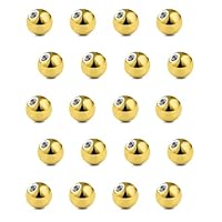 Besyvvin 20er Piercing Kugel 1,2mm Chirurgenstahl 3mm Gold Ersatzkugeln Schraubkugeln für Piercing Lippe Septum Nase Augenbrauen