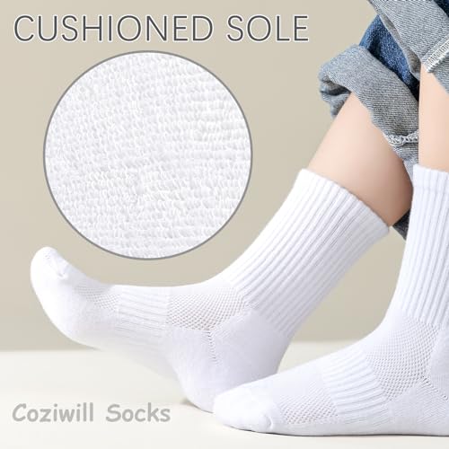 Kids Crew Socks Girls Cushioned Athletic Socks Boys Cotton Breathable Dress Socks Sports School Uniform Youth2