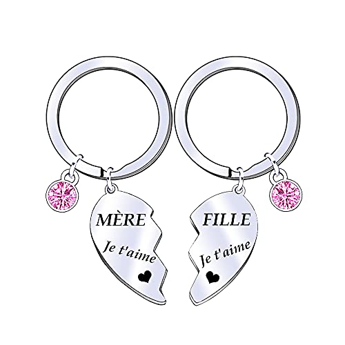 FGHJK Cadeau Maman,2 Pcs Porte-clés Maman Fille,Cadeau Maman Fille,Cadeau d'anniversaire Maman Fille,Cadeau Noël Maman Fille,Cadeau Maman Original,Cadeau pour Maman Fille Cover