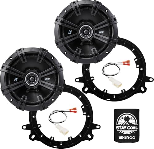 KICKER Speakers 6.5 inch for Toyota 4Runner 2003-2024 Upgrade Kit - Pair of DS Series with Adapters and Harness, Coaxial 6 1/2 Car Audio Rear Door Speaker DSC6504, 43DSC6504