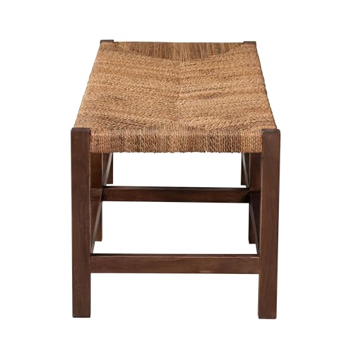 Bali & pari Liza Bohemian Natural Seagrass and Wood Accent Bench by bali & pari - Used condition - Image 3