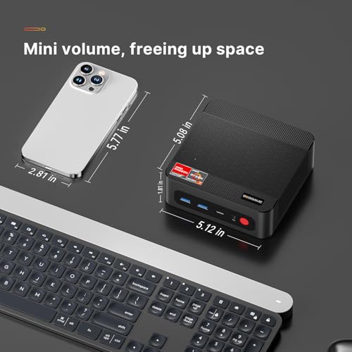 undefined BOSGAME P4 Mini PC, Mini Desktop Computer with AMD Ryzen 7 5825U (up to 4.5GHz), 32GB DDR4, 1TB PCIe SSD, Dual LAN 2.5G & Wi-Fi 6E & BT5.2, 4K Triple Display, for Home, Office, Gaming, Design の商品画像 7
