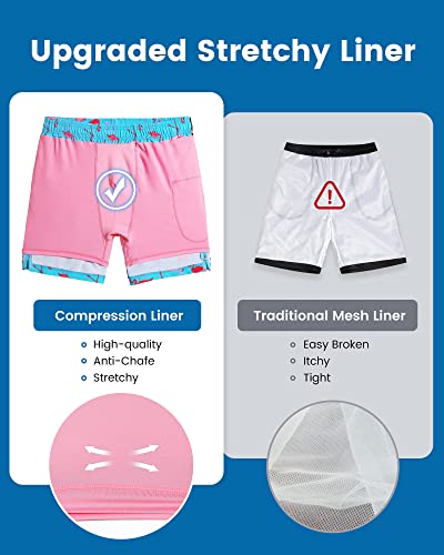 Image of maamgic 2 in 1 Mens Swim Trunks 7 Inch Swim Shorts Swim Suits Board Shorts