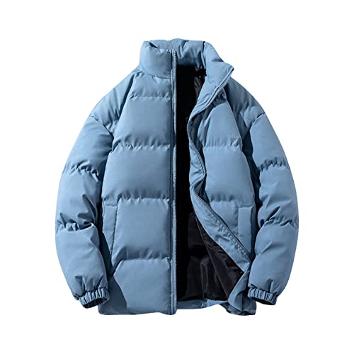 FMYONF Winterjacke Herren Daunenoptik Gesteppte Puffer Jacket Daunenjacken-Optik | Winterjacke Jacke Für Freizeit Herren USB Fast Heating Bekleidung Hoodie Regular Fit Herrenjacken(Sky Blue,4XL) Cover