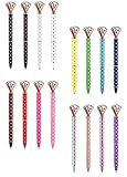 Diamond Pens EUICAE Rhinestones Ballpoint Pens Office Supplies Gifts for Women Bridesmaid Coworkers Cute Cool Glitter Novelty Pen Rose Gold All with Polka Dots Black Ink Pack of 16