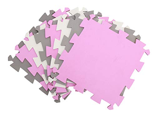 Kit 20 Tapetes Infantil Eva Tatame 50x50x1cm Bebe Cores P/Menina