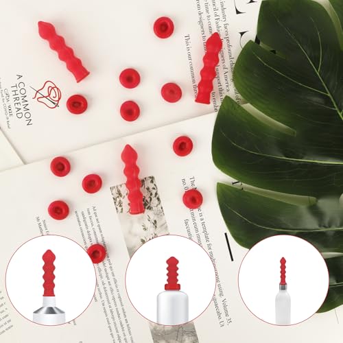 Image of Caulk Caps, 20 Pcs Red Caulk Saving Cap, Caulking Saver Cover, Finishing Tool Tube Sealer Caps, Open Caulking Tips for Sealing and Preserving, Universal Fit Silicone Saver with Storage Box