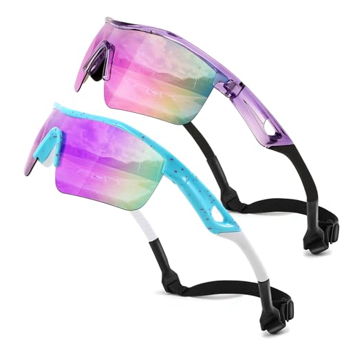 Image of FEISEDY Kids Polarized Sports Sunglasses, TR90 UV400 Baseball Cycling