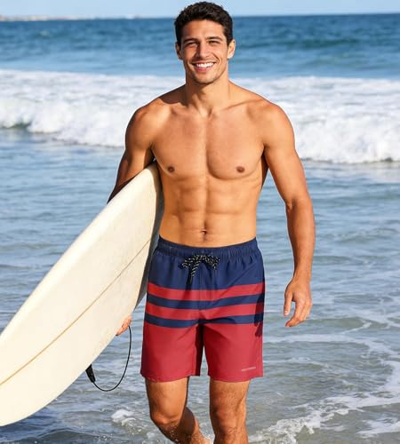 Image of HODOSPORTS Mens 7 inch Swim Trunks with Compression Liner S-6XL Quick Dry Swimming Shorts Zipper Pockets Swimsuits