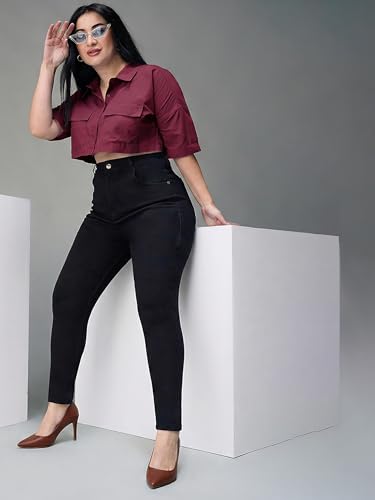Image of Miss Chase A+ Women's Bootcut High Rise Regular Length Stretchable Denim Jeans