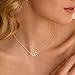 Dainty Gold Paperclip Necklace for Women 18K Gold Plated Simple Oval Pendant Choker Trendy Minimalist Layering Jewelry Gift Hypoallergenic Non Tarnish Stainless Steel