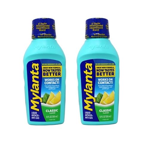 Mylanta Heartburn and Gas Relief, Liquid Antacid, Great New Formula, Now Tastes Better,Classic Flavor, 12 Fluid Ounce - 2 Pack Cover