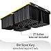 HandT USA Based Overhead Garage Storage Rack, Ceiling Tote Bin Organization Rails Shelving Racks System, Heavy Duty Hanging Metal Rack Systems for 27 Gallon Container, Supports Most Bins, 4 Sets Black