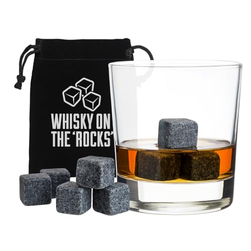 Generise Granite Whiskey Ice Stones Cooler x 9PC Cubes Scotch Reuseable Velvet Pouch Gift with a Storage Pouch (Dark Grey)