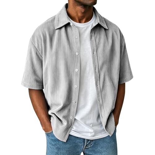 Chemise d'été homme en velours côtelé pour vos terrasses et soirées décontractées chic