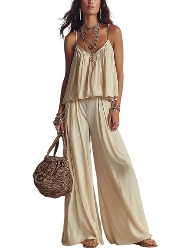 Conjunto de viaje de verano para mujer que no se arruga con pantalones anchos cómodos