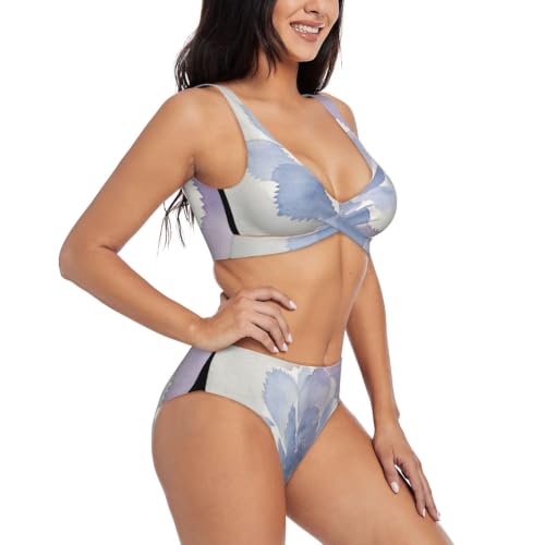 Maillot de bain deux pièces push-up Flower Shadow | Bikini croisé réglable