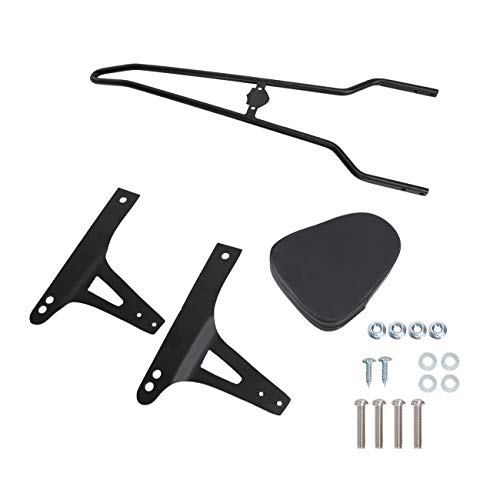 Aufer Detachable Black Passenger Backrest Sissy Bar With Pad Compatible With For Dyna Street Bob Super Glide Low Rider Wide Glide Fxd Fxdb Fxdc Fxdl Fxdwg Fxdse 2006-Up #TOP5