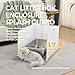 MEEXPAWS Cat Litter Box Enclosure Splash Guard Extra Large 28L × 21.5W x 18H inch, Light Weight Plastic Sheets with Cat Litter Mat Easy Clean (White)