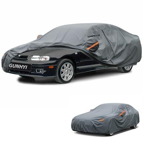 Image of GUNHYI Premium Car Cover Custom Fit Infiniti G-Series G20(1991-2002), 16 Layers Heavy Duty Car Cover Waterproof All Weather with Zipper Door for Sun Rain Snow Dust Uv Protection