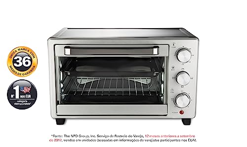 Hamilton Beach Forno Elétrico 23L timer sonoro 4 opções de cocção 1400W ASWE-004 cinza 127v