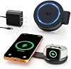 Cargador inalámbrico magnético 2 en 1, estación de carga de viaje Qi2 25W de carga rápida compatible con MagSafe para iPhone Air/17/16/15/14/13/12, 5W para Apple Watch, AirPods 4/3/2/Pro con adaptador de 30W (Negro) 2