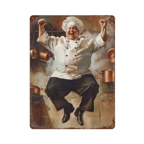 Plaque en métal vintage Happy Cook pour décorer votre cuisine de bistrot