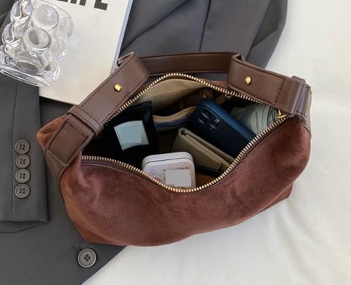 Image of Chic Hobo Bags for Women Suede Sling Bags for Women Slouchy Shoulder Bag Crossbody Purses Handbags for Everyday Wear
